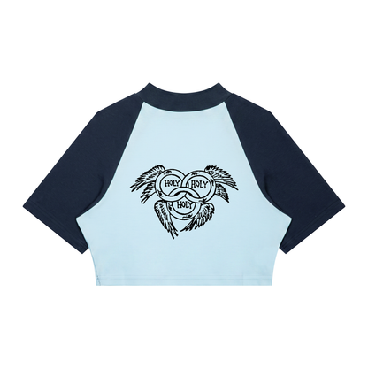 WOMEN OF SERAPHIM Color Block Raglan Crop T-Shirt