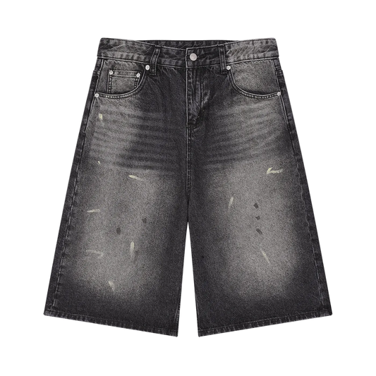 Seraphim Men’s Vintage Wash Wide Leg Denim Shorts