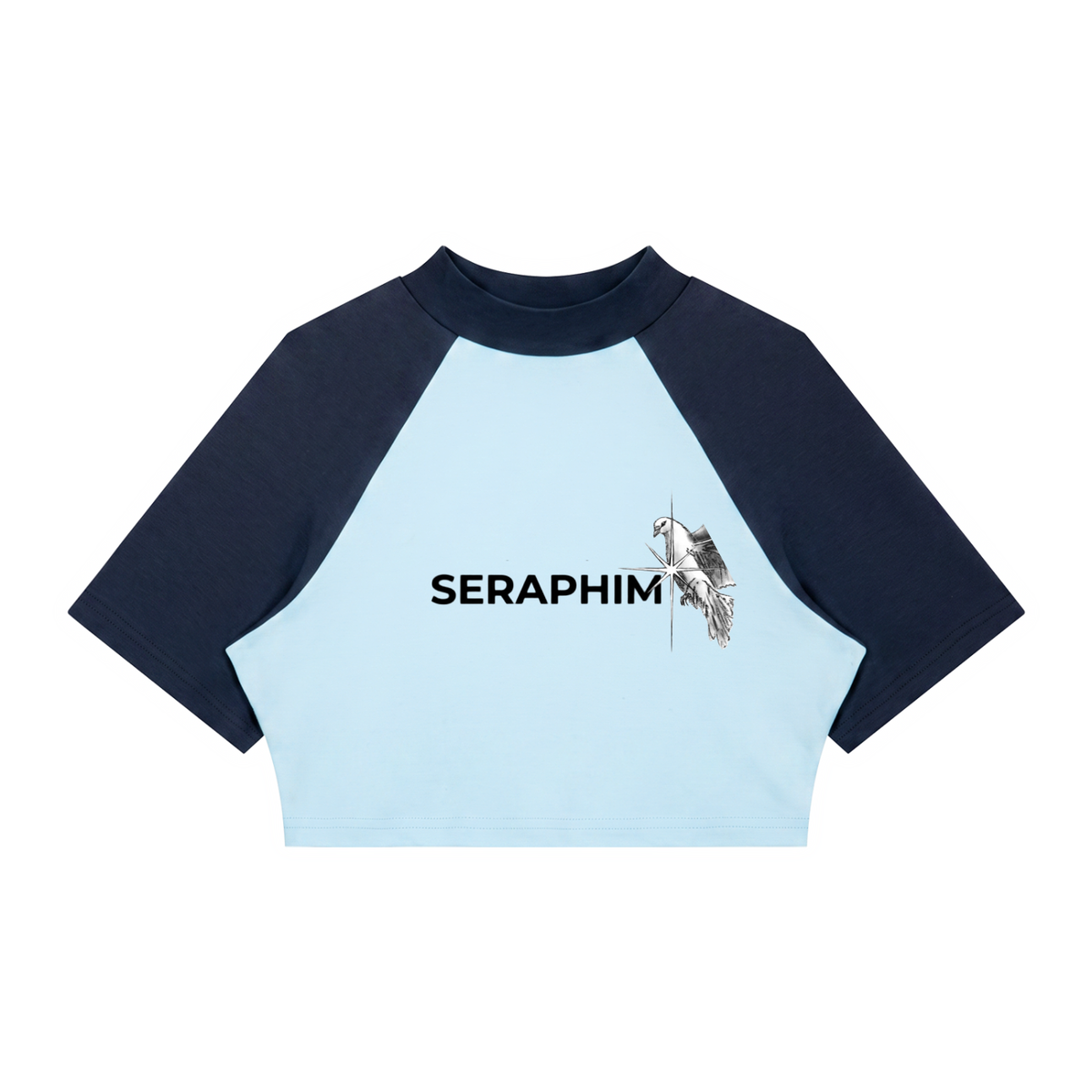 WOMEN OF SERAPHIM Color Block Raglan Crop T-Shirt