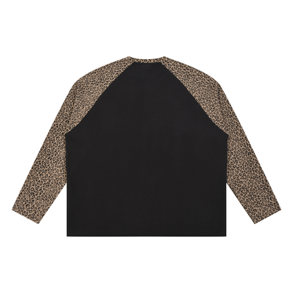 SERAPHIM Unisex Leopard Panel Raglan Sleeve T-Shirt
