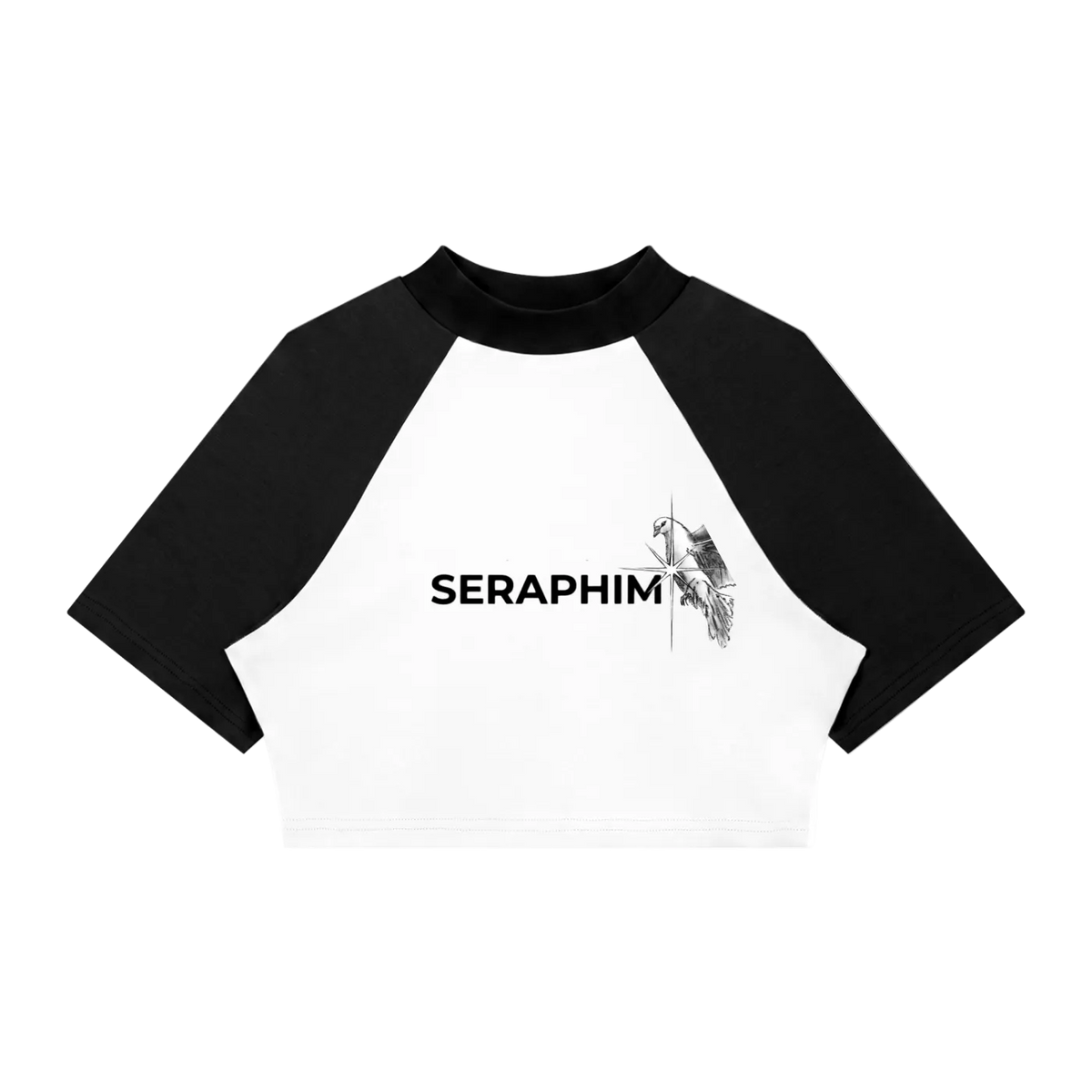 WOMEN OF SERAPHIM Color Block Raglan Crop T-Shirt