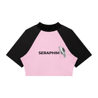 WOMEN OF SERAPHIM Color Block Raglan Crop T-Shirt