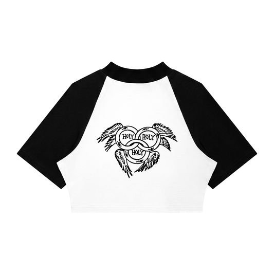 WOMEN OF SERAPHIM Color Block Raglan Crop T-Shirt