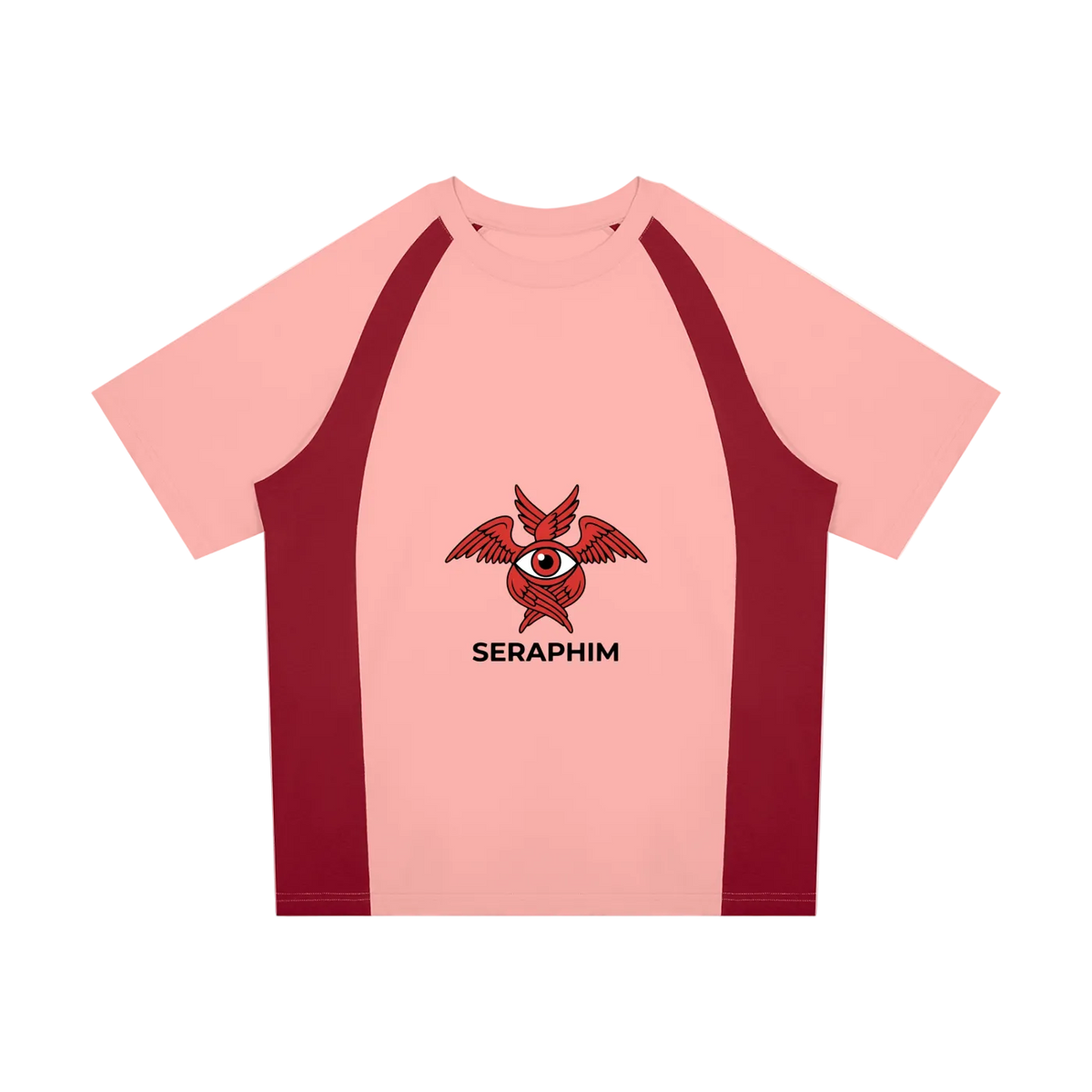 ICE CHERRY RED Unisex Raglan Color Block T-Shirt