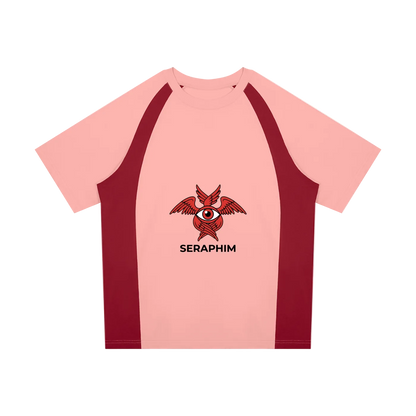 ICE CHERRY RED Unisex Raglan Color Block T-Shirt