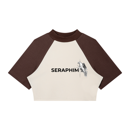 WOMEN OF SERAPHIM Color Block Raglan Crop T-Shirt